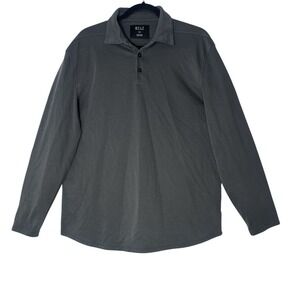 BYLT Premium Basics Polo Shirt Mens Large Gray Long Sleeve Golf Basic